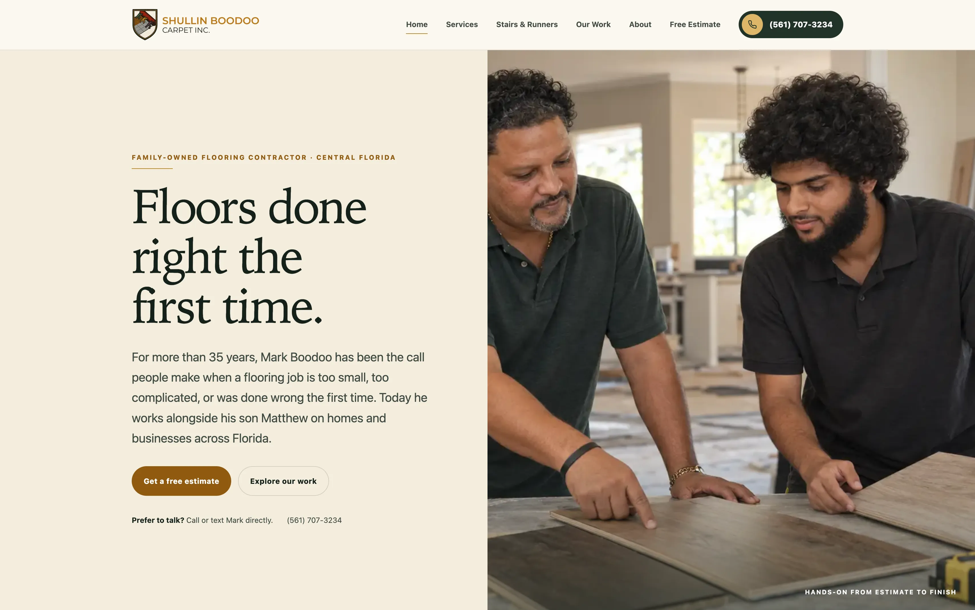 Shullin Boodoo Carpet responsive website homepage