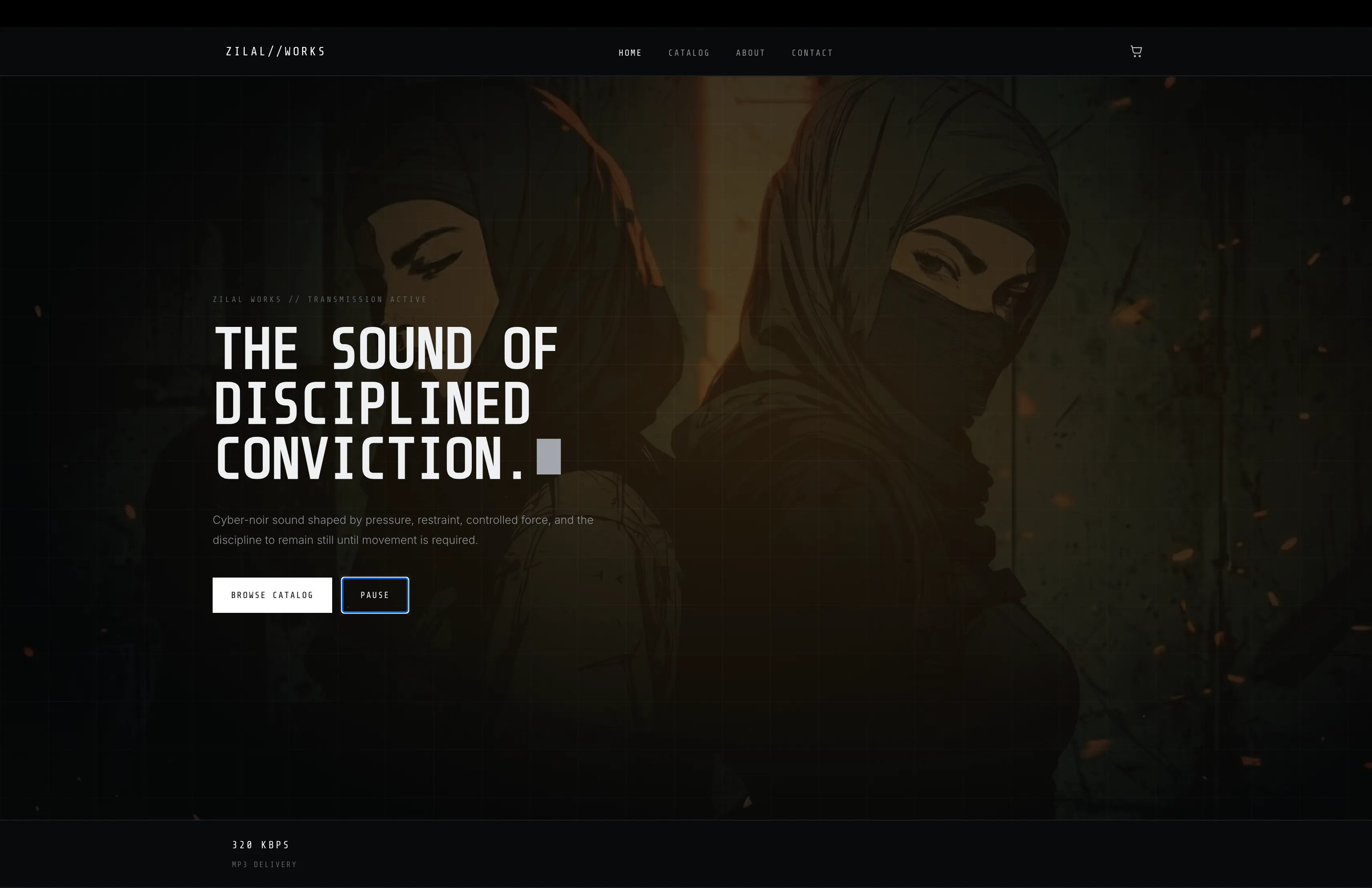 ZilalWorks digital music storefront homepage